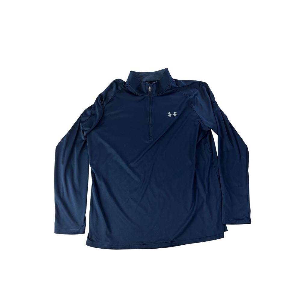 Under Armour 1/4 Zip Pullover Top Mens 2XL HeatGear Athletic Velocity 2.0 Blue